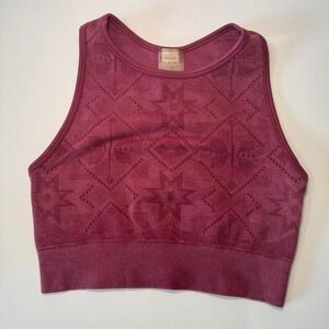 Calia burgundy Small yoga bra/top spandex top patterned